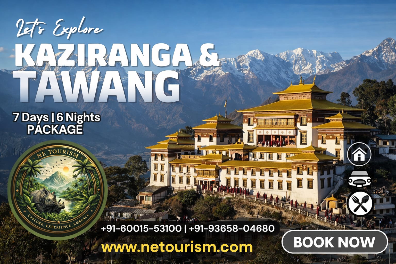 TAWANG EXPEDITION (Guwahati - Arunachal Pradesh - Kaziranga) 7 Days & 6 Nights