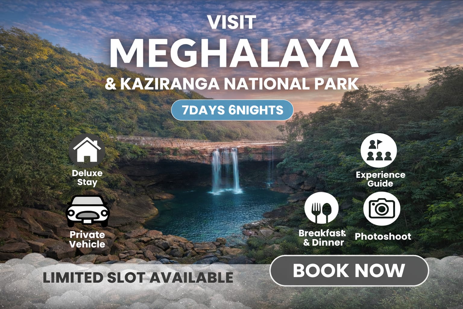 Meghalaya Monsoon Expedition | 6 Days Wildlife & Hill Tour – NE TOURISM